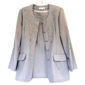 Vintage Lew Magram Gray Suit with Jacket and Skirt